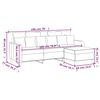 vidaXL 3-Sitzer-Sofa mit Hocker Hellgrau 180 cm Samt