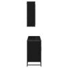 vidaXL Badezimmerm&ouml;bel-Set 2 pcs Schwarz Eichen-Optik Holzwerkstoff