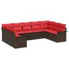 vidaXL Gartensofa-set mit Speicher 9 pcs Beige Poly-Rattan