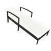 vidaXL Sonnenliege mit Auflage Poly Rattan Schwarz