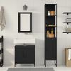 vidaXL Badezimmerm&ouml;bel-Set mit Regal 3 pcs Schwarz Holzwerkstoff