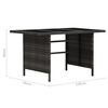 vidaXL 3-tlg. Garten-Lounge-Set mit Auflagen Poly Rattan Grau