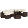 vidaXL 8-tlg. Garten-Sofagarnitur mit Kissen Braun Poly Rattan
