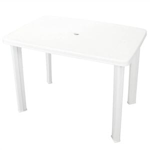 vidaXL Gartentisch Wei&szlig; 101 x 68 x 72 cm Kunststoff