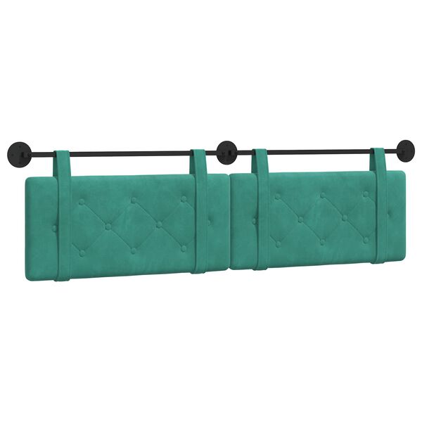 vidaXL H&auml;ngevorderseite Wandmontiert T&uuml;rkis 170 x 55 x 5 cm Samt