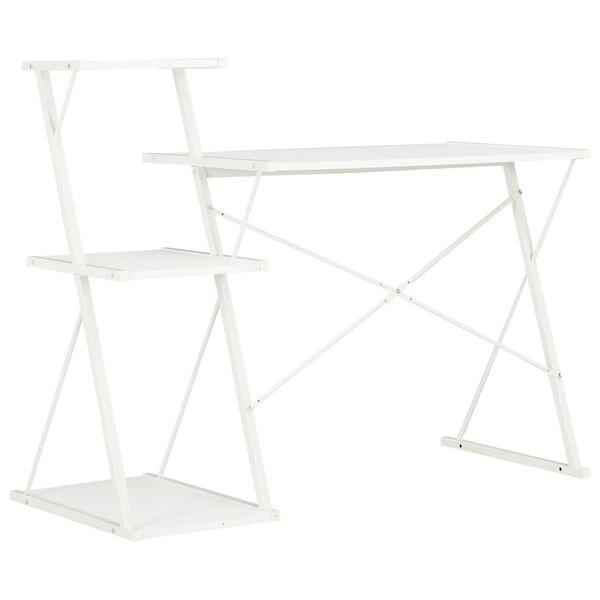 vidaXL Schreibtisch mit Regal Wei&szlig; 116&times;50&times;93 cm