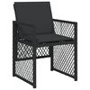 vidaXL 17-tlg. Garten-Essgruppe mit Kissen Schwarz Poly Rattan