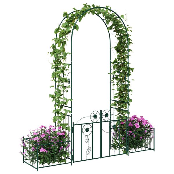 vidaXL Gartenbogen mit Schloss Gr&uuml;n 203 x 50 x 218 cm