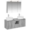vidaXL Badezimmerschrank-Set 4 stk. Grau Sonoma Holzwerkstoff