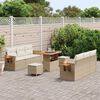 vidaXL Gartensofa-set mit Kissen 11 pcs Beige und Creme Poly-Rattan