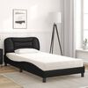 vidaXL Bett mit Matratze "Hvar" Schwarz 100x200 cm Kunstleder