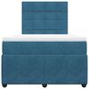 vidaXL Boxspringbett mit Matratze Dunkelblau 120x200 cm Samt
