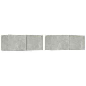 vidaXL TV-Schr&auml;nke 2 Stk. Betongrau 80x30x30 cm Holzwerkstoff