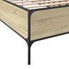 vidaXL Bettgestell Sonoma-Eiche 75x190 cm Holzwerkstoff und Metall