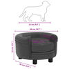 vidaXL Hundesofa Dunkelgrau 48x48x32 cm Pl&uuml;sch und Kunstleder