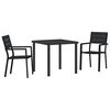 vidaXL Garten Essgruppe 3 pcs Schwarz Pulverbeschichteter Stahl