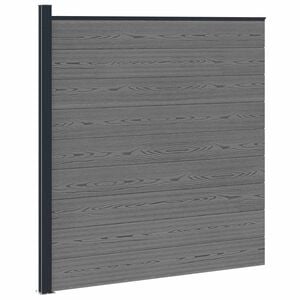 vidaXL zaunset 175 x 186 cm WPC und Aluminium Grau
