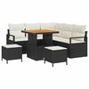 vidaXL Gartensofa-set mit Kissen 8 pcs Schwarz Poly-Rattan