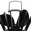 vidaXL Ofenventilator W&auml;rmebetrieben 4 Bl&auml;tter Schwarz