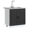 vidaXL Waschbecken-Unterschrank Porto 2 pcs Schwarz Holzwerkstoff