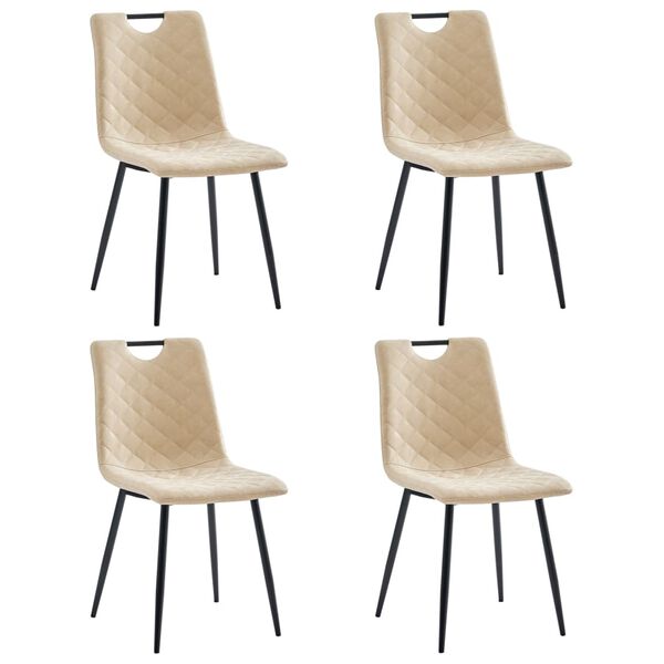 vidaXL Esszimmerst&uuml;hle 4 Stk. Creme Kunstleder