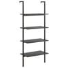 vidaXL Leiterregal mit 4 B&ouml;den Schwarz 64x35x152,5 cm