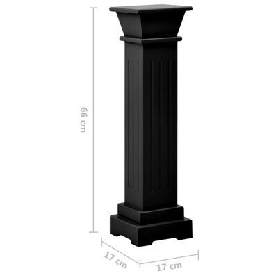 vidaXL Klassischer Säulen-Pflanzenständer Schwarz 17x17x66 cm MDF