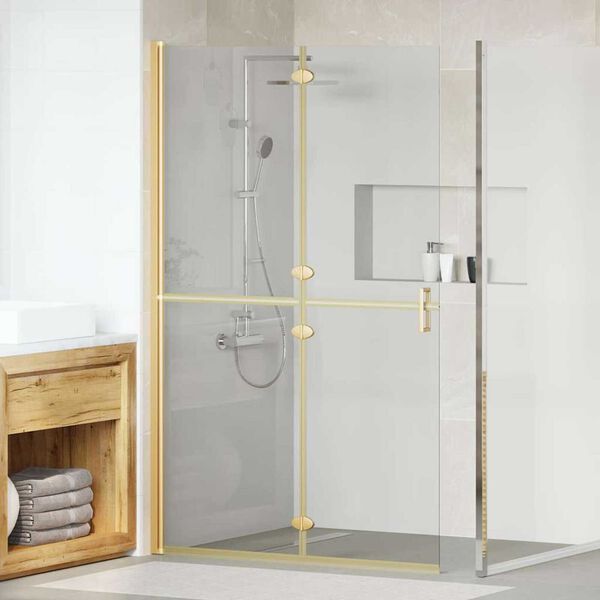 vidaXL Walk-in Duschwand Gold 120 x 6,5 x 190 cm Energiesparendes Glas