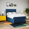 vidaXL Boxspringbett mit Matratze Blau 140x190 cm Stoff