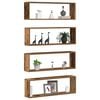 vidaXL Wandregal mit Regal 4 pcs Altholz 80 x 15 x 26 cm Holzwerkstoff