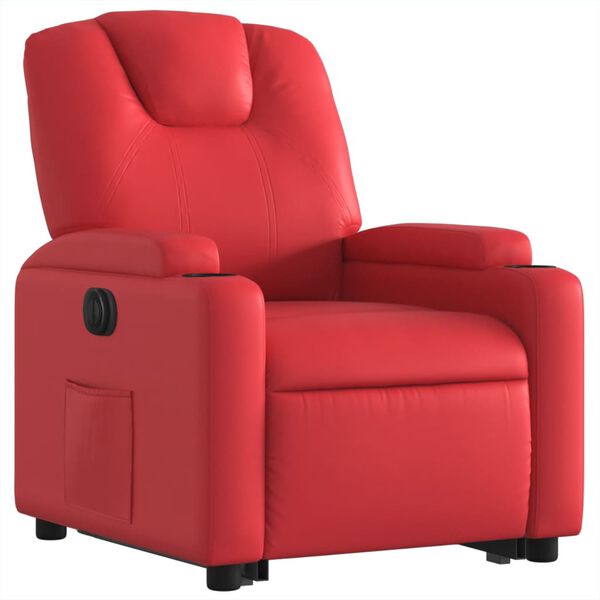 vidaXL Relaxsessel mit Aufstehhilfe Elektrisch Rot Kunstleder