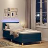 vidaXL LED Boxspringbett mit Matratze Blau 90 x 200 cm Stoff