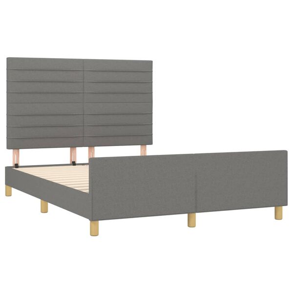 vidaXL Bettgestell ohne Matratze Dunkelgrau 140x200 cm Stoff