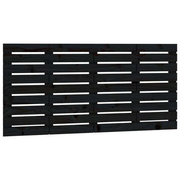 vidaXL Wand-Kopfteil Schwarz 126x3x63 cm Massivholz Kiefer