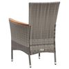 vidaXL 7-tlg. Garten-Essgruppe mit Auflagen Poly Rattan Grey