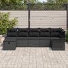 vidaXL Gartensofa-set mit Kissen 7 pcs Schwarz Poly-Rattan