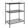 vidaXL Lagerregal mit 3 B&ouml;den 60x35x76 cm Schwarz 150 kg