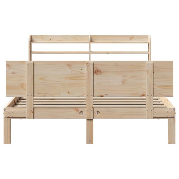 vidaXL Bettgestell mit Kopfteil ohne Matratze 135x190 cm