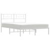 vidaXL Bettgestell mit Kopfteil Metall Wei&szlig; 150x200 cm