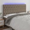 vidaXL LED Kopfteil Taupe 200x7x118/128 cm Stoff