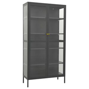 vidaXL Vitrine Anthrazit 90x40x180 cm Stahl und Geh&auml;rtetes Glas