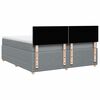 vidaXL Boxspringbett mit Matratze Hellgrau 200x200 cm Stoff