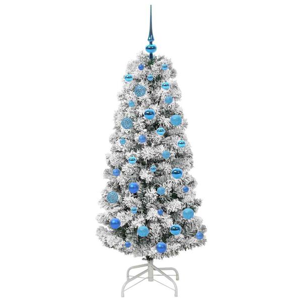 vidaXL K&uuml;nstlicher klappbarer Weihnachtsbaum Gr&uuml;n und Wei&szlig; 150 cm