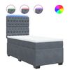 vidaXL Boxspringbett mit Matratze Dunkelgrau 90x190 cm Samt
