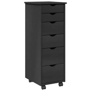 vidaXL Rollschrank 34 x 39 x 93,5 cm Massivholz Kiefer Grau
