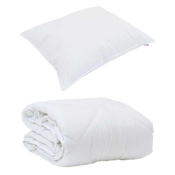 vidaXL Sommerdecke mit Kissen 2 pcs Wei&szlig; Mikrofaser