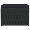 vidaXL Outdoor-Fu&szlig;hocker mit Kissen Schwarz Polyrattan