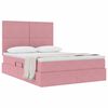 vidaXL Aufbewahrungsbett mit Matratze Rosa 140 x 190 cm Samt