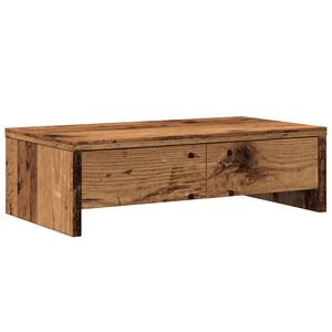 vidaXL Monitorst&auml;nder mit Schubladen Altholz-Optik 50x27x15 cm