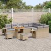 vidaXL Gartensofa-set mit Kissen 12 pcs Beige und Hellgrau Poly-Rattan
